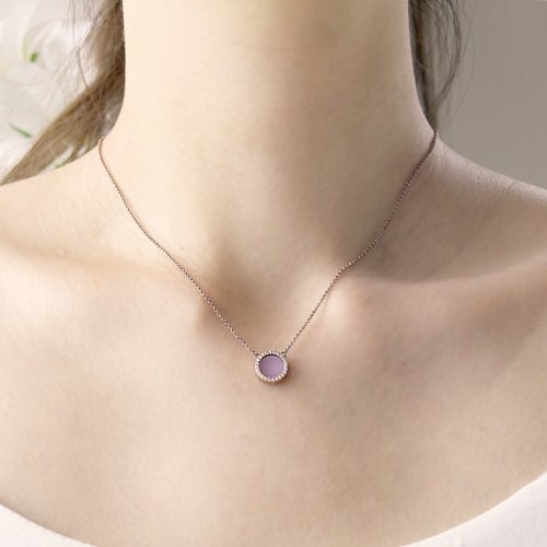 Jadeite Atelier 翠藝 紫玉項鍊 圓形 - 天然翡翠 - 保證A玉