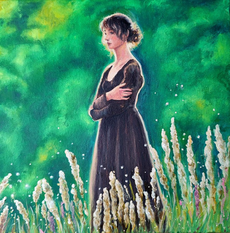 Girl Painting 女孩 Landscape Painting On Canvas 原創油畫 Hanging Painting  風景掛畫  花卉植物 - 海報/掛畫/掛布 - 其他材質 多色
