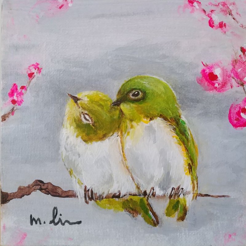 Loving you more and more/original oil painting/unique - ของวางตกแต่ง - ผ้าฝ้าย/ผ้าลินิน 