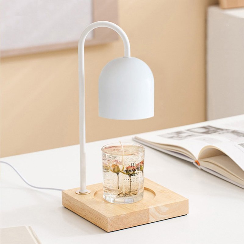 Minimalist Log Melting Candle Lamp Scented Candle Warm Lamp (White Bell Type) - โคมไฟ - ไม้ 