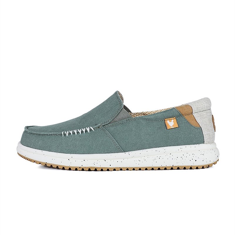 【Walk In Pitas】WAVE INTAKI fashionable slip-on shoes (PI2445-068 cedar green) - รองเท้าลำลองผู้ชาย - ผ้าฝ้าย/ผ้าลินิน 