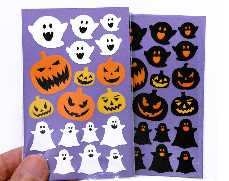 Ghost & Pumpkin Stickers - Stickers - Waterproof Material White