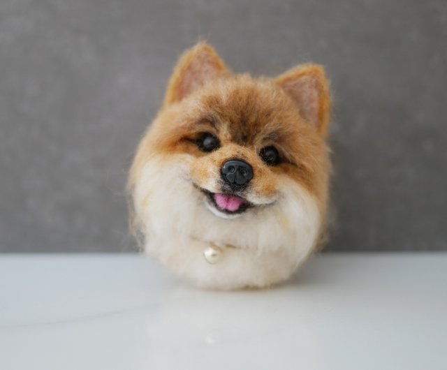 ポメラニアンのカスタム羊毛フェルト人形：ペットのオーダーメイド