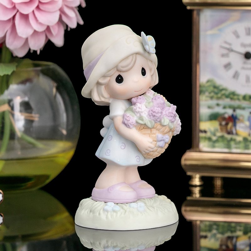 Precious Moments Ceramic Water Drop Doll 2006 Bouquet Butterfly Little Princess Birthday Ornament - Stuffed Dolls & Figurines - Porcelain 