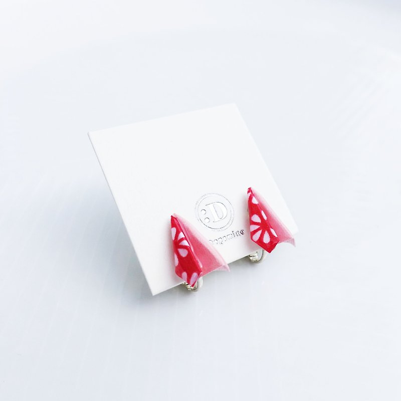 Origami Paper Aeroplane Stud Earrings - Earrings & Clip-ons - Paper Pink