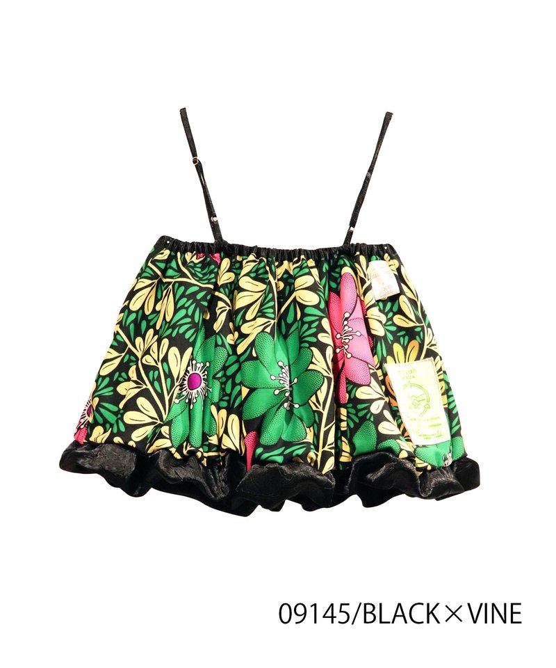 Multiway balloon cami bustier / mini skirt【BLACK×VINE】 - 裙子/長裙 - 聚酯纖維 黑色