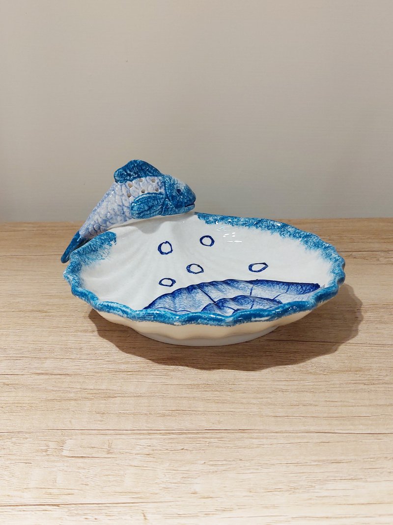 義大利手工陶-MD地中海 飾品盤17cm - 擺飾/家飾品 - 陶 藍色