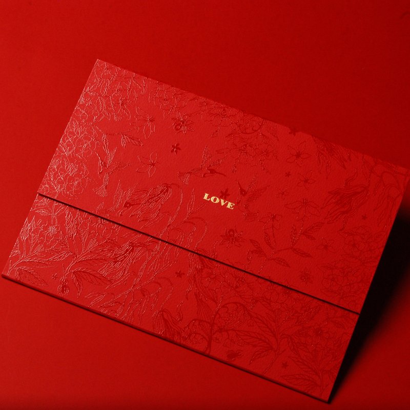 金余喜帖 VITORIA FLORAL 結婚書約 紅色 證書夾1本+書約3份 - 其他 - 紙 紅色