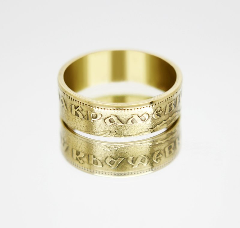 Yugoslavia Coin Ring 1 dinar 1938 coin rings for men coin rings for women - 戒指 - 其他金屬 