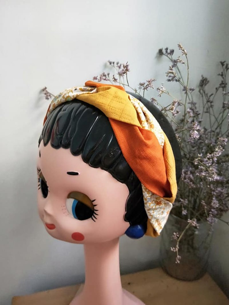 Braided Hairband-Polar Bear Garden - เครื่องประดับผม - ผ้าฝ้าย/ผ้าลินิน สีเหลือง