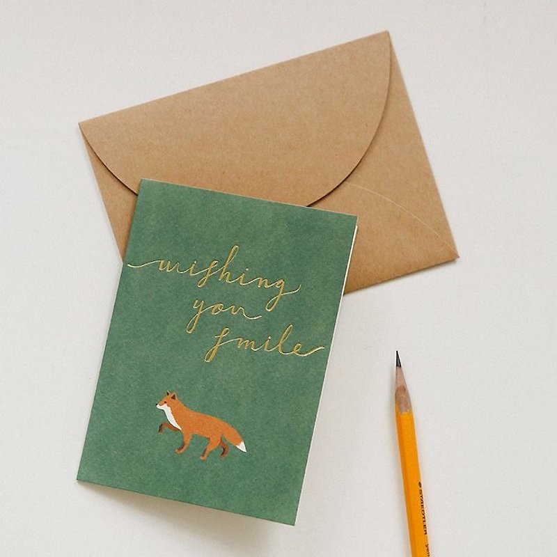 Forest Story Card Envelope Group-02 Fox, E2D46312 - การ์ด/โปสการ์ด - กระดาษ สีเขียว