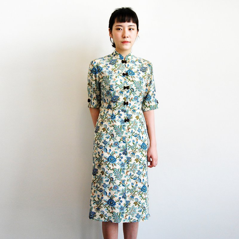 Ancient buckle printing dress - One Piece Dresses - Other Materials 
