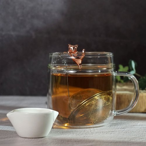 Japan West Sea Cat Stainless Steel Mesh Heat-resistant Glass Teapot (Cat Tea  SS Pot PC)-375ml - Shop GC WELL Teapots & Teacups - Pinkoi