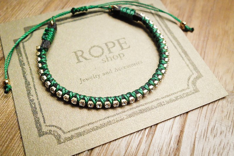 ROPEshop 【full star blessing】 bracelet. Green grass - Bracelets - Other Metals Green