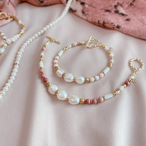 蕎日 Design Jewelry 浪漫主義 | 天然玫瑰石、貝殼圓珠
