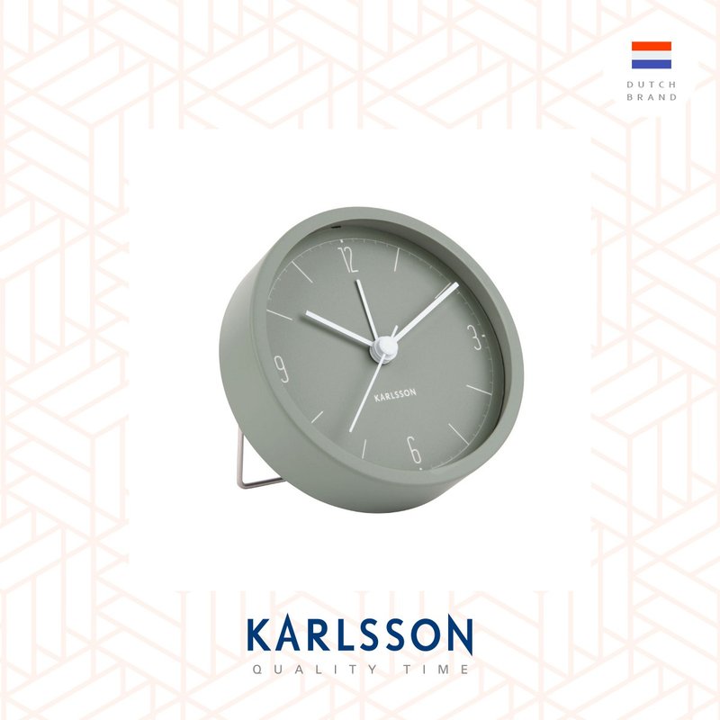 Karlsson, Alarm clock Numbers & Lines matt jungle green - นาฬิกา - โลหะ สีเขียว