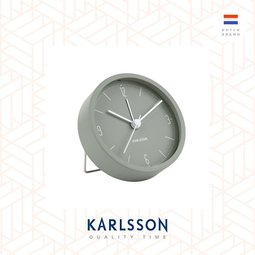 Ur Lifestyle 荷蘭Karlsson, Alarm clock Numbers & Lines matt jungle green