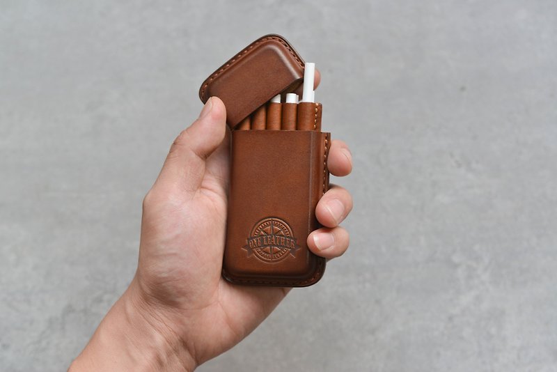 oneleather Cigarettes, leather boxes, creative gifts, 10 - กล่องเก็บของ - หนังแท้ สีนำ้ตาล
