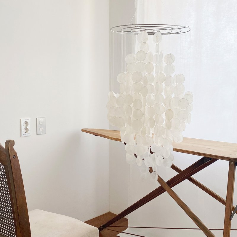 PRE-MADE | Finnish Restr.(3D)-White-Round-XXL | Shell Wind Chime Mobile | #0-447 - 擺飾/家飾品 - 貝殼 白色