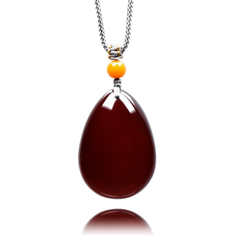 [Zhengjia Jewelry] アンバーブラッドアンバー ピュアボディブラッドドロップス 8.4g アンバーブラッドアンバーペンダント - ネックレス - 半貴石 多色