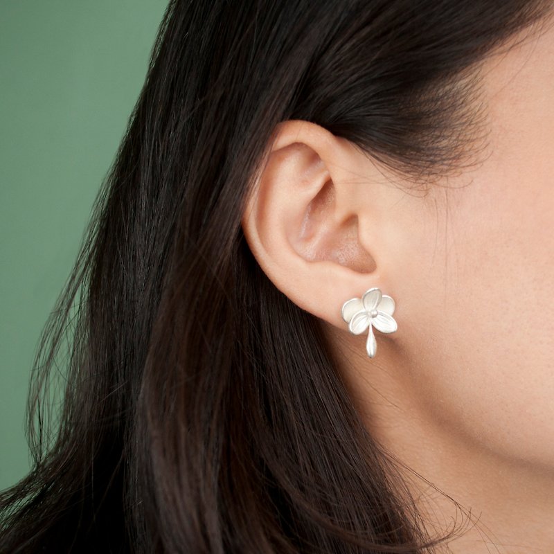 I-Shan13 Orchid Earrings - Earrings & Clip-ons - Sterling Silver Silver