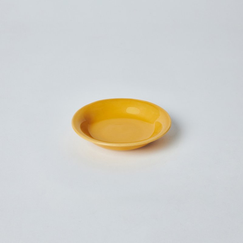 KOGA │ Ceramic Round Sauce Boat (Kiln Yellow) - Small Plates & Saucers - Pottery Orange