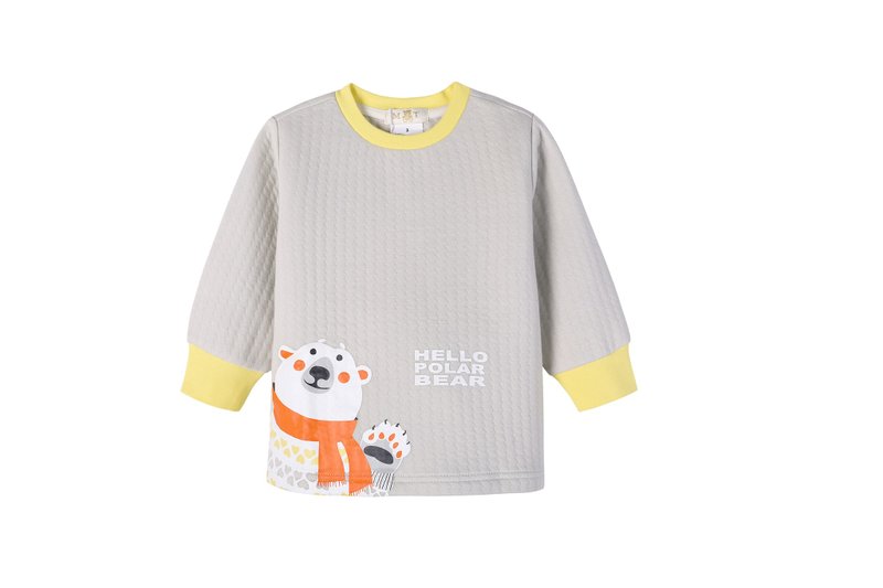 Polar bear beer is the first choice for baby pajamas and home wear in autumn and winter for 1-5 years old - ชุดนอน/ชุดอยู่บ้าน - ผ้าฝ้าย/ผ้าลินิน สีเหลือง