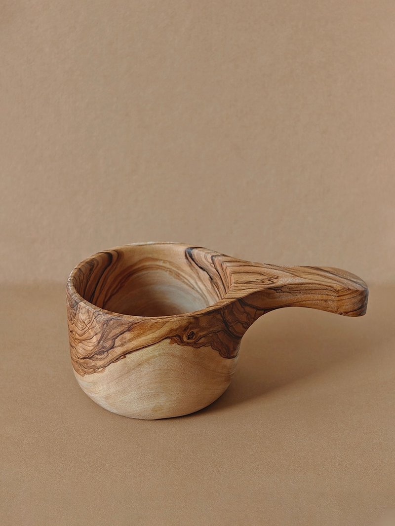 Olive Wood Kuksa Bowl with Handle - Cups - Wood 