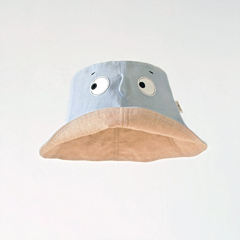 [Hidden Hat-Light Denim Blue] Lightweight cotton-dyed adult fisherman hat - Hats & Caps - Cotton & Hemp Blue