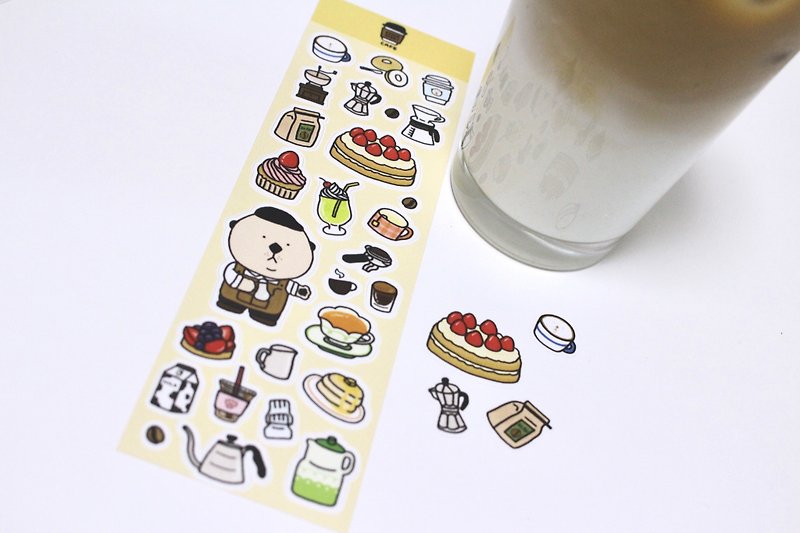 DDINGSTORY Cafe sticker - Stickers - Other Materials Brown