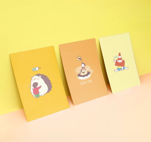 Kyra Illust Kyraillust 插畫明信片組 Postcard - 暖黃系列 (3張入)