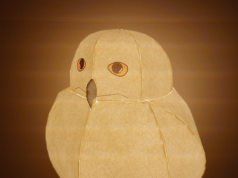 โป๊ะโคมนกฮูกขาว โป๊ะโคมกระดาษญี่ปุ่น - โคมไฟ - กระดาษ ขาว