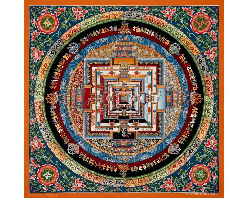 西藏時輪曼荼羅供冥想用 - 壁貼/牆壁裝飾 - 其他材質 多色
