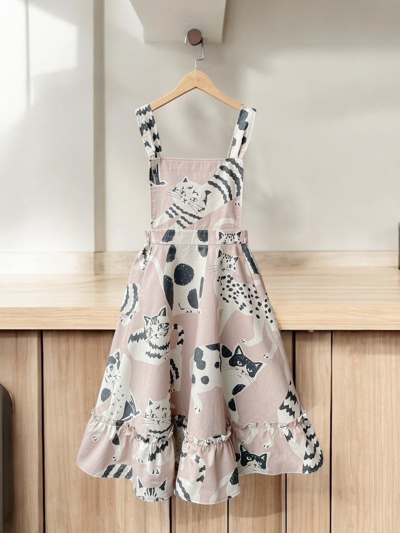 Cat Gathering Pink - Adult Cinderella Skirt 2.0 - Overalls & Jumpsuits - Cotton & Hemp Multicolor