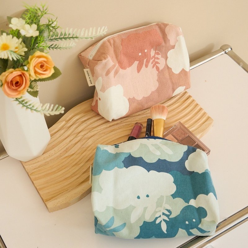 【hahababy】My own cosmetic bag - กระเป๋าเครื่องสำอาง - ผ้าฝ้าย/ผ้าลินิน สึชมพู