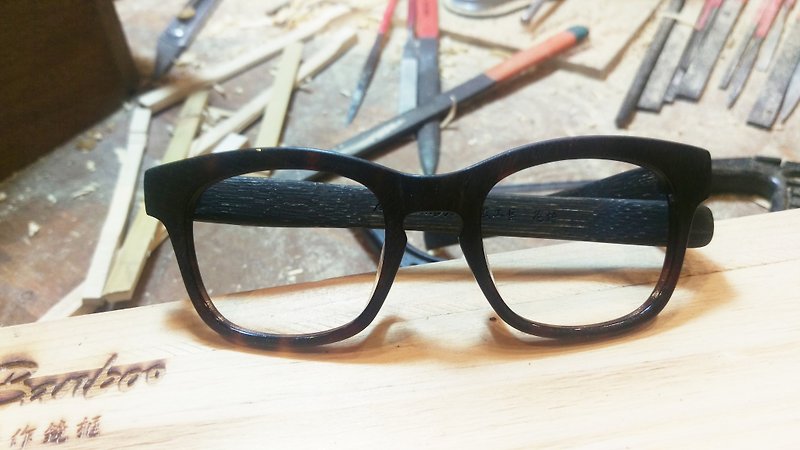 Mr.Banboo血色シリーズ台湾手作りメガネ[温度との愛情の出会いは、竹のストーリーをバラ] - 眼鏡・フレーム - 竹製 ブラック