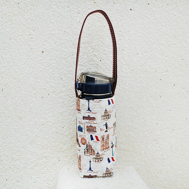 I love Paris kettle bag - ถุงใส่กระติกนำ้ - ผ้าฝ้าย/ผ้าลินิน ขาว
