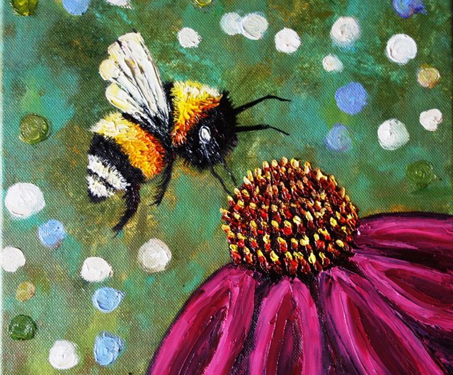 Honeybee Illustration, Rustic Wall Art