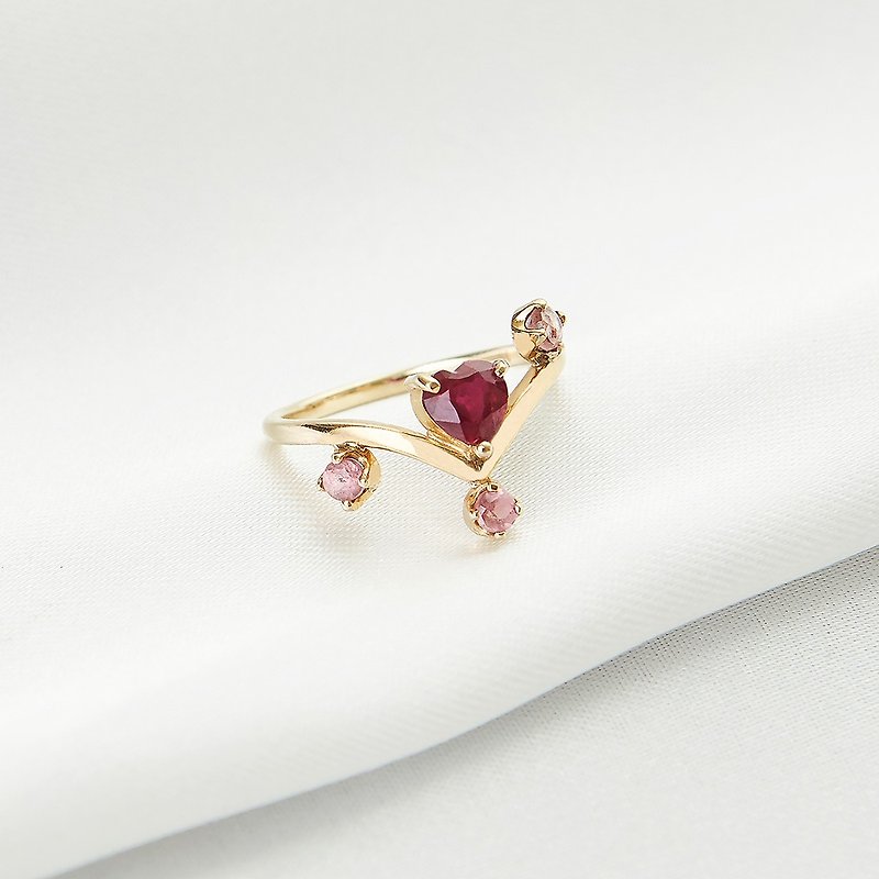 K10 完美女人紅寶石戒 - 戒指 - 貴金屬 金色