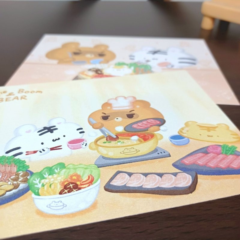 涮涮鍋/牛奶熊鍋 - 美食明信片 - 系列4 - 卡片/明信片 - 紙 橘色