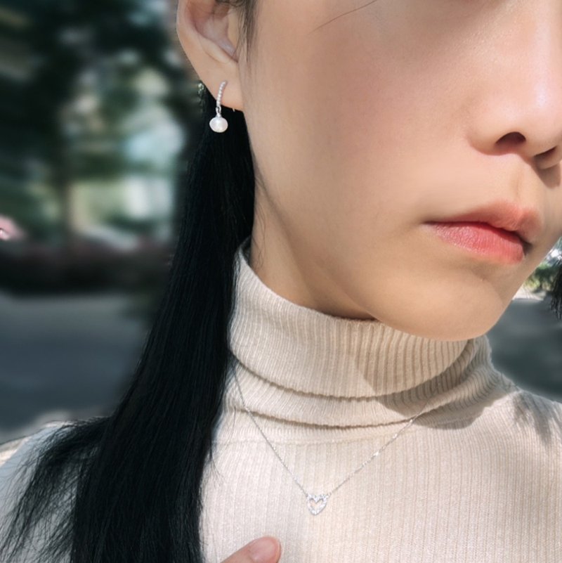 18K金 天然鑽石 珍珠耳環 日常百搭 輕奢珠寶 - 耳環/耳夾/耳骨夾 - 珍珠 