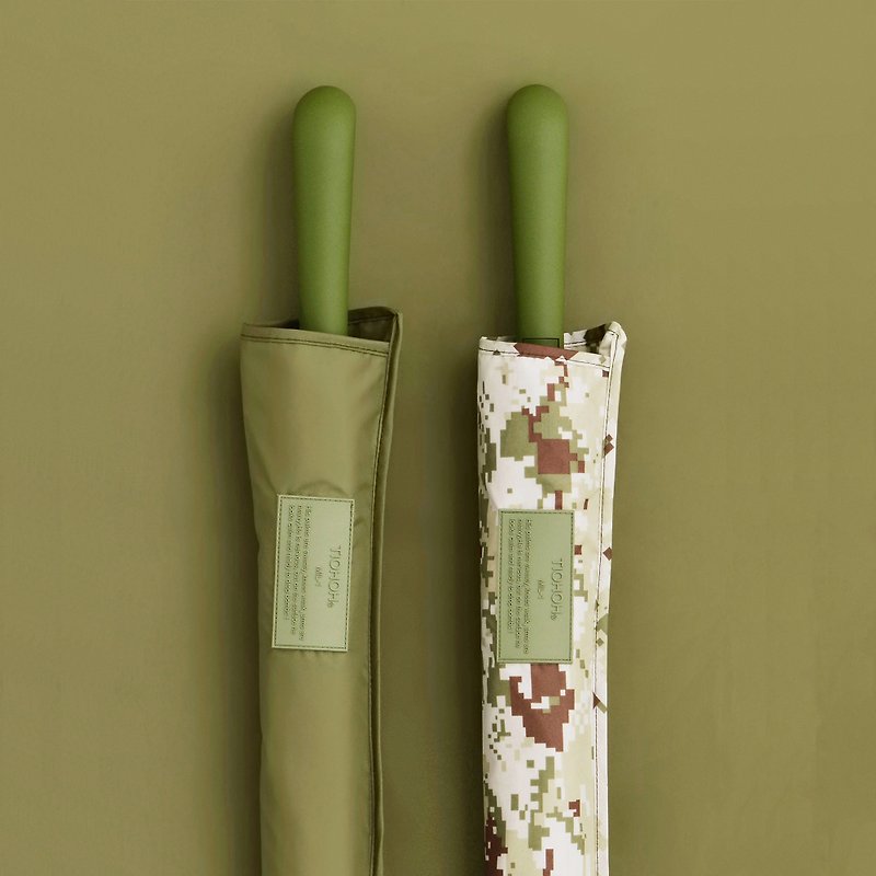 【MIL-1軍事 / 自動直傘】 雙層迷彩 大傘面 雨傘 長傘 - 雨傘/雨衣 - 防水材質 綠色