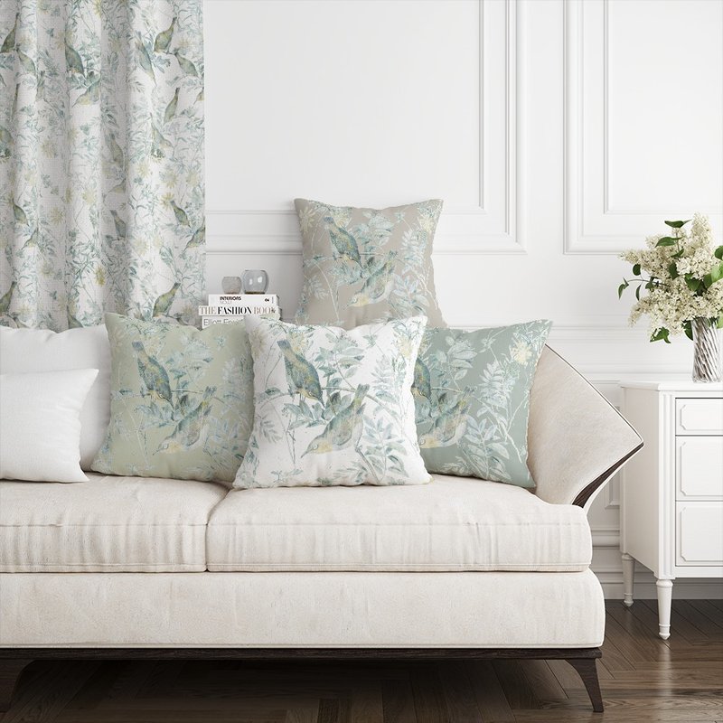 HC Printed Pillow Cover European and American Flower Version 1 Set of 3 HC7004 Kingfisher Green - หมอน - เส้นใยสังเคราะห์ 