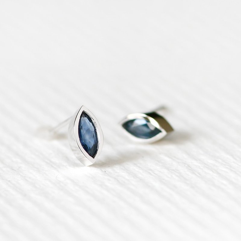 marquise sapphire earrings Silver 925 - ต่างหู - เครื่องเพชรพลอย สีน้ำเงิน