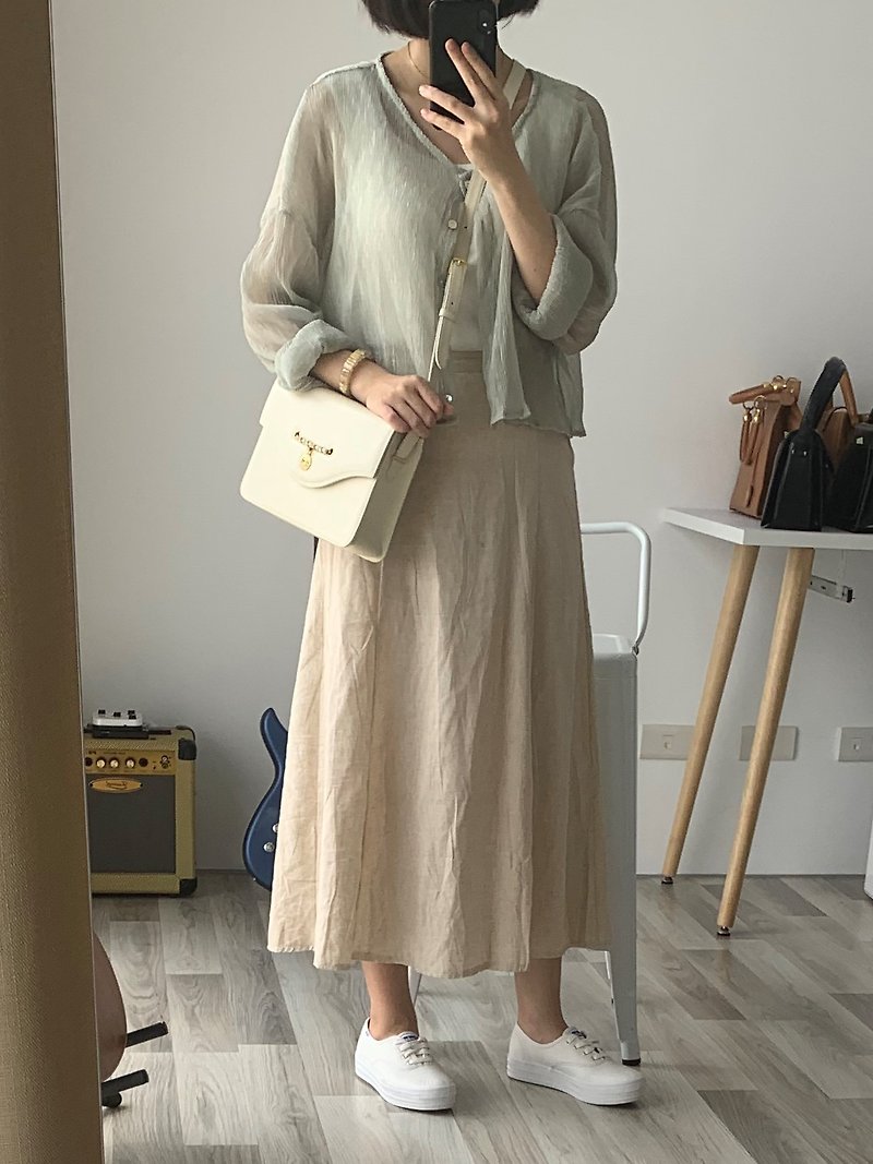 日本 HANAE MORI 森英惠 金鏈裝飾白色側背包 －Vintage－古董包 - 側背包/斜孭袋 - 真皮 白色