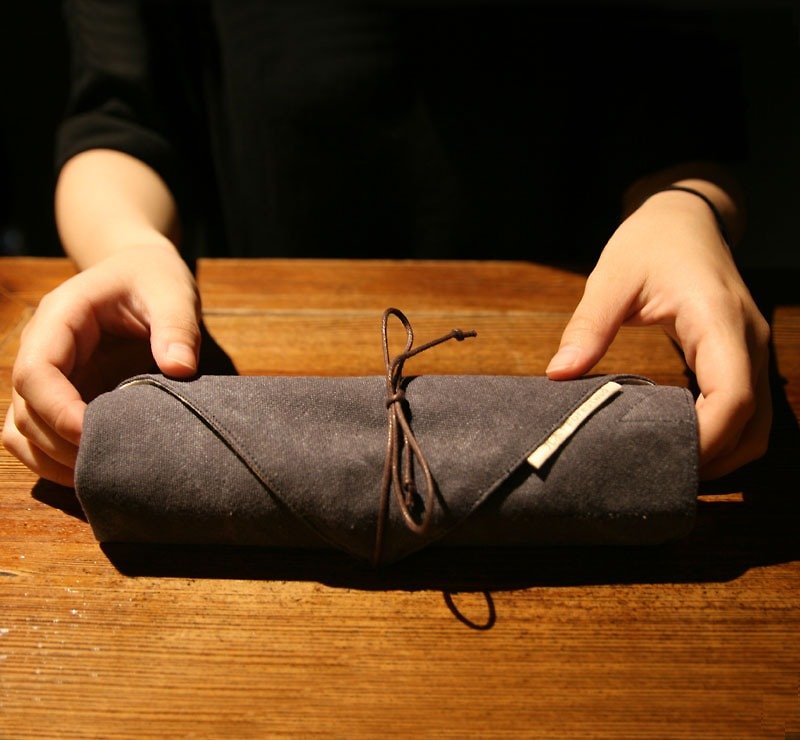 食在 餐具袋 (無附餐具) - 筷子/筷架 - 棉．麻 灰色