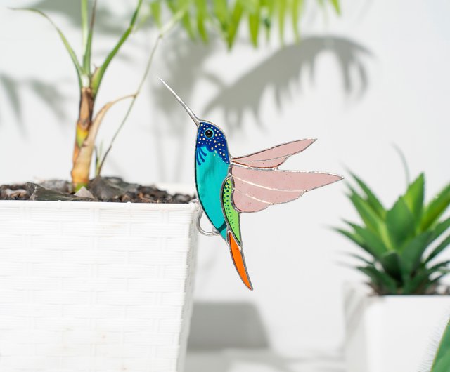 Amazon.co.jp: ハチドリ ステンドグラス 鳥 ウィンドウ吊り下げ