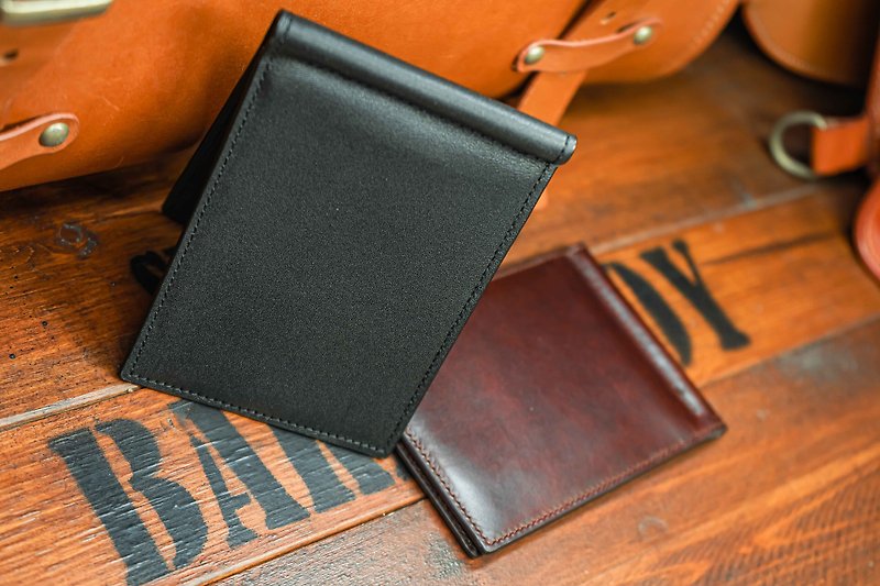 Textured Leather Money Clip - Wallets - Genuine Leather Multicolor
