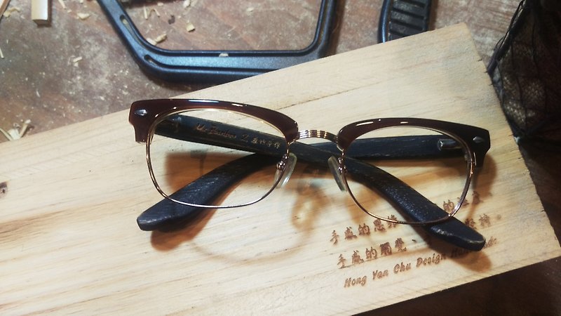 Taiwan handmade retro fashion glasses [MB2] action series exclusive patented touch technology Aesthetics artwork - Glasses & Frames - Bamboo Black