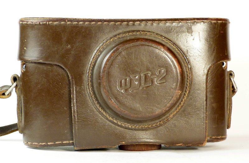 Genuine hard leather case camera bag for FED-2 with strap rangefinder USSR - Cameras - Genuine Leather Brown